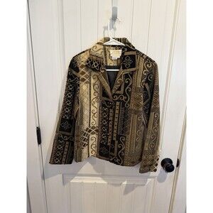 Lily of California Jacket S Tapestry Chenille Baroque Velvet Button USA Rayon
